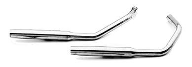 Staggered Duals 95881 95904 95905 95882 Paughco 1-¾ Staggered Duals XL 57-78 38 Long, chrome muffler sets with slider channels.