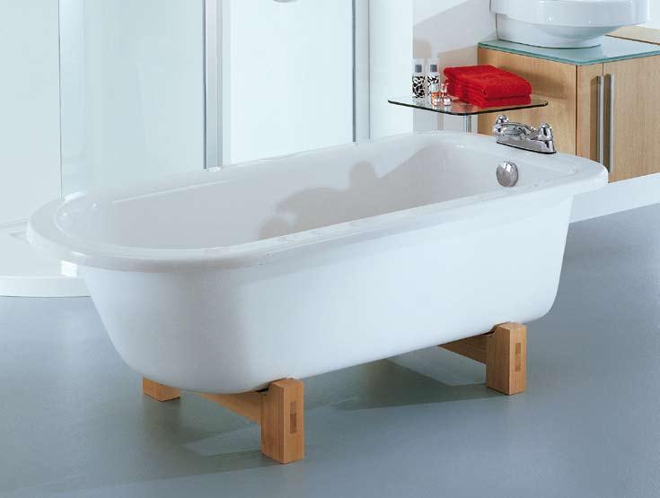 Hampton fs A style classic, this traditional single ended bath tub has a practical flat rim and is equally at home positioned by a wall or in the centre of the room.