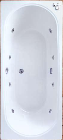 Adamsez 8 Jet Whirlpool (As shown on Duo bath) The Adamsez 8 is a versatile system and is an ideal choice for a variety of our popular baths.