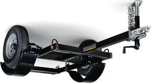 HWY-225 Trailer 31338 A 1,225 kg (2,7 lb.) capacity highway trailer with welded steel tubing frame, heavy-duty axle with roller bearing hubs and leaf-spring suspension.