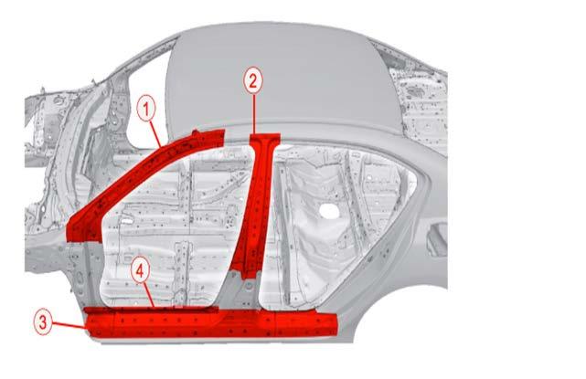 Advanced Design and Materials Honda Accord 4-Door Models 1 Front Inner Upper Pillar 1,500