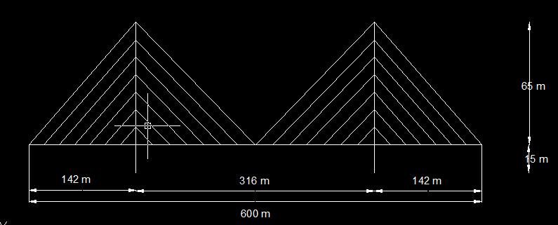 The permanent stress in a cable-stayed bridge subjected to its dead load is determined by the tension forces in the cable stays.