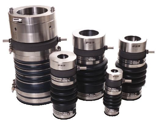 PACKLESS SEALING SYSTEM DRIPLESS OPERATION Water lubricated, mechanical face seal created between carbon and stainless steel components.