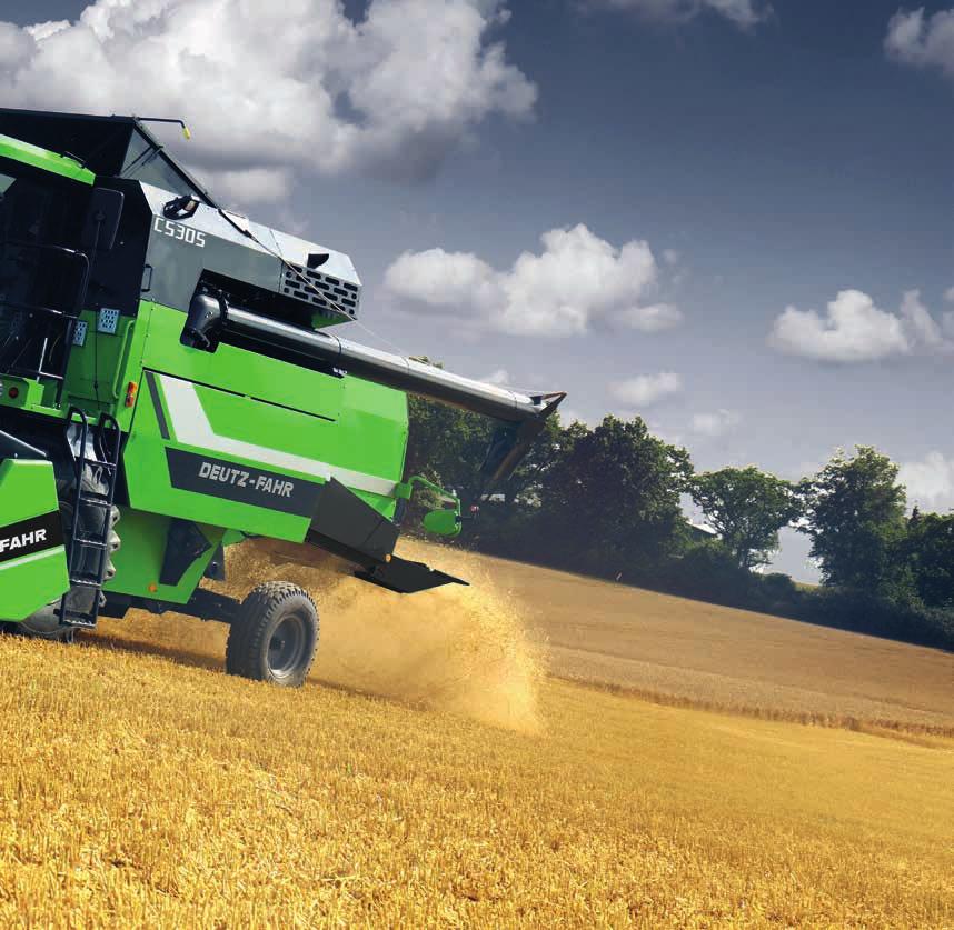 C5000 SERIES C5205 - C5305 The DEUTZ-FAHR balance combine harvesters maintain their full performance also with lateral inclinations of up to