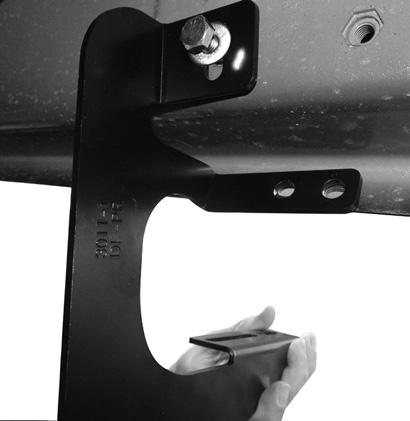 1 Rear Bracket Align the with hole in rocker panel and the (2) holes in the. Install (1) bolt with (1) washer in upper bracket hole in rocker panel.