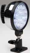 floodlight with pedestal swivel, stud swivel, or magnetic mount, in two intensities of either 6 or 12 Super-LEDs.