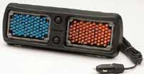 Safer than centrally located warning devices in the event of an accident or airbag deployment. Available in red, blue, white or amber.