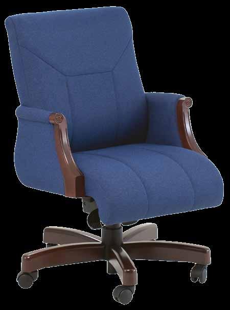 Wood Seating Richwood Soprano Traditional High-Back Panel Arm Swivel Tilt Roll Top Task Chair