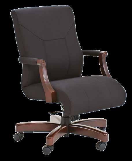 Wood Seating Richwood Soprano Traditional High-Back Open Arm Roll Top Swivel Tilt Task Chair