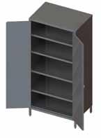 Storage Cabinets 7773-B 7773-M OPTIONS R R (SRA) - Single reinforcing angles R R (DRA) - Double reinforcing angles 7773-B MODEL NUMBER DIMENSIONS W-D-H NO. OF SHELVES BASE FRAME SHIPPING WEIGHT (LBS.