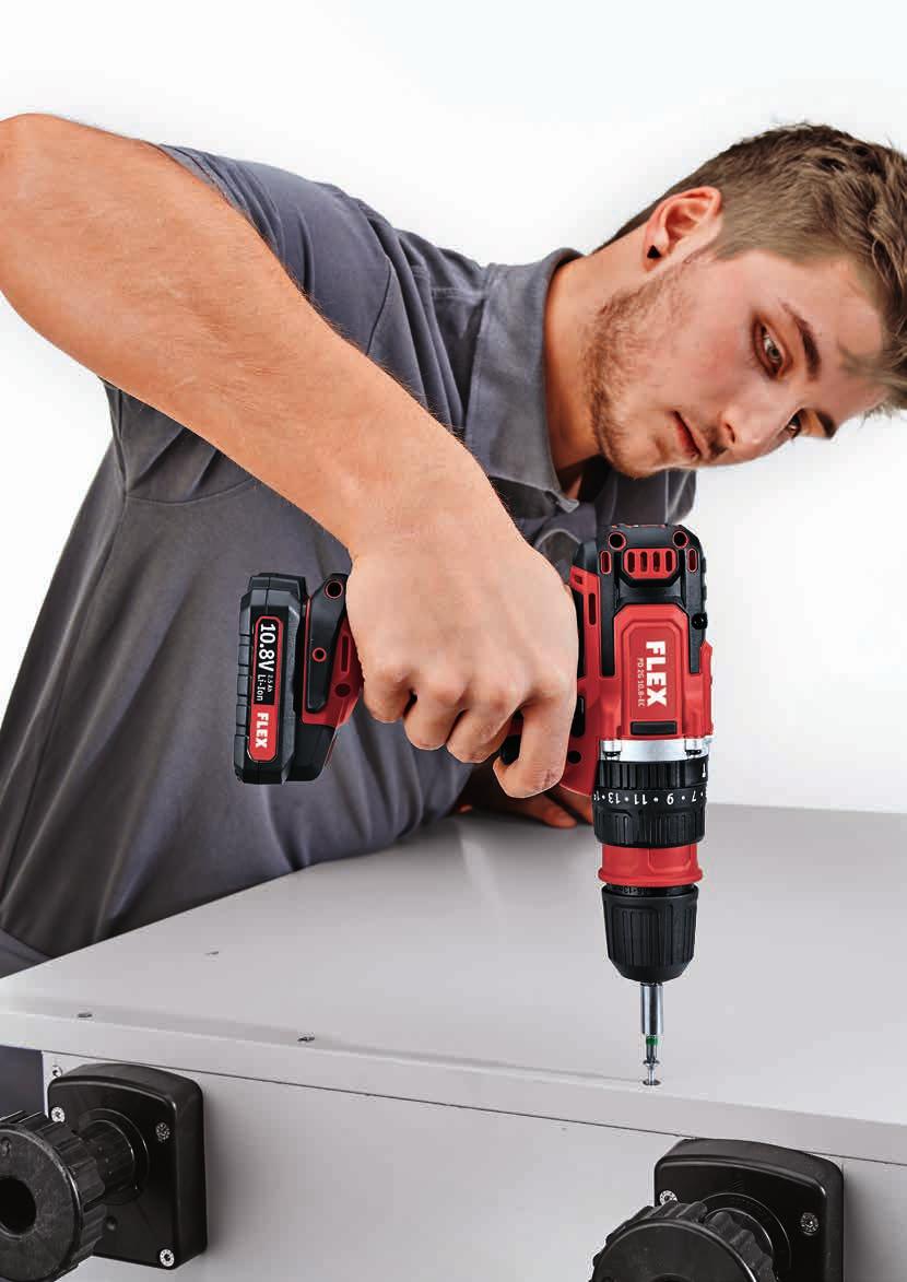 www.flex-tools.com The most powerful of their class with 58 Nm torque! TECHNICAL DATA PD 2G 10.8-EC DD 2G 10.8-EC Torque settings 24+1 20+1 Battery voltage 10.8 V 10.8 V Battery capacity 2.5 / 4.