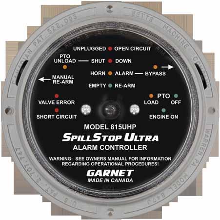 SpillStop Ultra Model 815-UHP Other models available: 815-UHP/H, 815-UDHP/H Monitors and displays the alarm status of the SeeLeveL 808-P2 or 810-PS2 level gauges and hose pressure sensors.