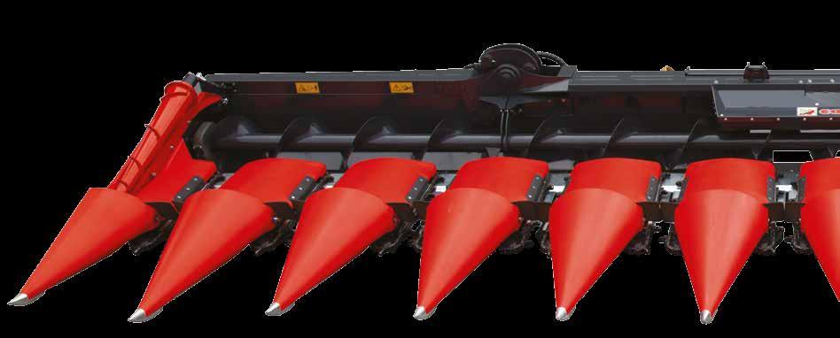 A system of levers which minimises the oil needed for inversion by the harvester, even with more than 8 rows.