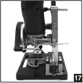 15. Reassemble bolt D on the stand and fully tighten using an adjustable wrench (not included) (image 17). Before Each Use WARNING Check for loose or damaged parts and replace as needed.