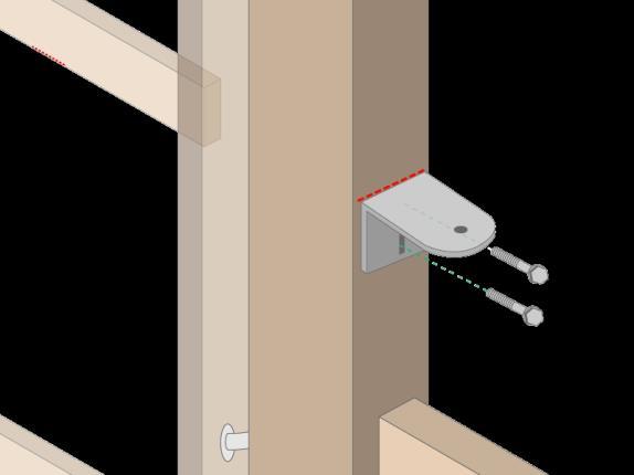 Installation of Operator Pull-to-Open 5) Utilizing a level, mark a line on the post that is level with the