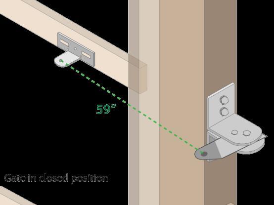 Installation of Operator Pull-to-Open Before permanently attaching any brackets, be sure to test arm motion and clearance.
