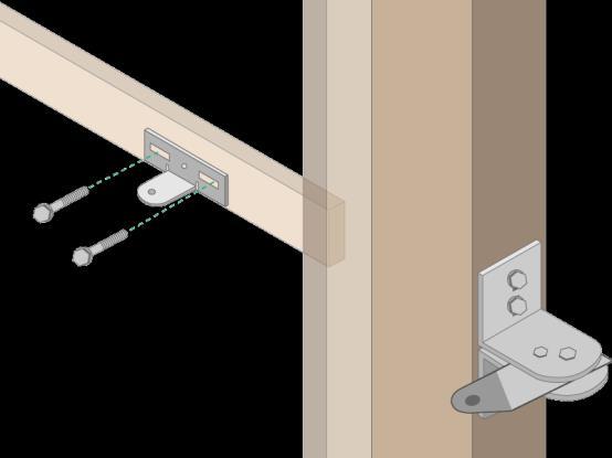 58 15) To ensure that the gate mounting bracket is leveled, secure one side of the bracket, check for levelness, and secure