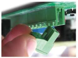 For Your Convenience The green terminal strips on the control board are easily removed for wiring. Simply pull straight out on the terminal strip to remove it from the board.