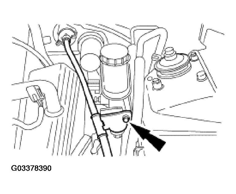 Page 8 of 17 Fig 6: Removing Clutch Release Lever Cable Bracket Bolt 7.