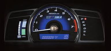 2010 Civic Hybrid Integrated Motor Assist (IMA) System This gauge shows the status of the Integrated Motor Assist (IMA) system.