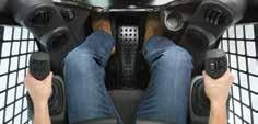 include seat-mounted, adjustable joystick controls Bar-style rubber track tread option