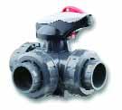 Praher Type S4 T-Port Ball Valve Description: In-line horizontal T-port 3-way ball valve with lockable handle and union ends Maximum Fluid Pressure at 20 C: 16 bar Seats: PTFE End Connections: