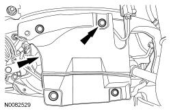 NOTICE: The steering gear-to-dash seal must be removed or it will be damaged when lowering the subframe.