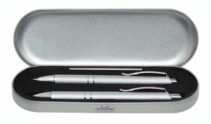 with silver trim & mechanical pencil Pen & pencil laser engraved 1 side Supplied in