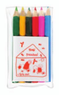 Black, Red or Green Comfortable contoured gripping section Three.7mm # 2 graphite leads with white eraser on the end Kids Pencils Set P248 1,000 $0.65 2,500 $0.50 5,000 $0.