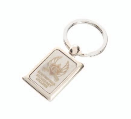printed 1 colour 1 side & Keyring laser engraved on the front Supplied in metal gift case