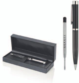 gift box with spare blue refill Derofe Stripe Black Metal Pen DER101 25 $24.45 50 $17.50 100 $16.