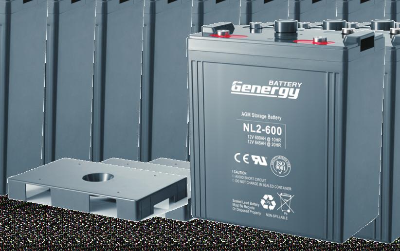 STANDBY APPLICATIONS > NL SERIES NL Series Voltage: 2V Capacity: 100Ah -3000Ah (C10) Genergy NL (2V) series is designed for standby use with 15-year design life in float service.