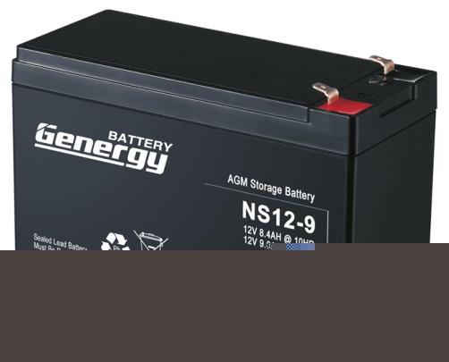 STANDBY APPLICATIONS > NS SERIES NS Series Voltage: 6V, 12V Capacity: 4.5Ah -28Ah (C20) LOW SELF DISCHARGE Genergy NS UPS series is designed for standby use with 5-year design life in float service.