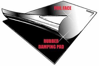 It is adhesive backed for easy installation with a damping pad for non slipping coverage.