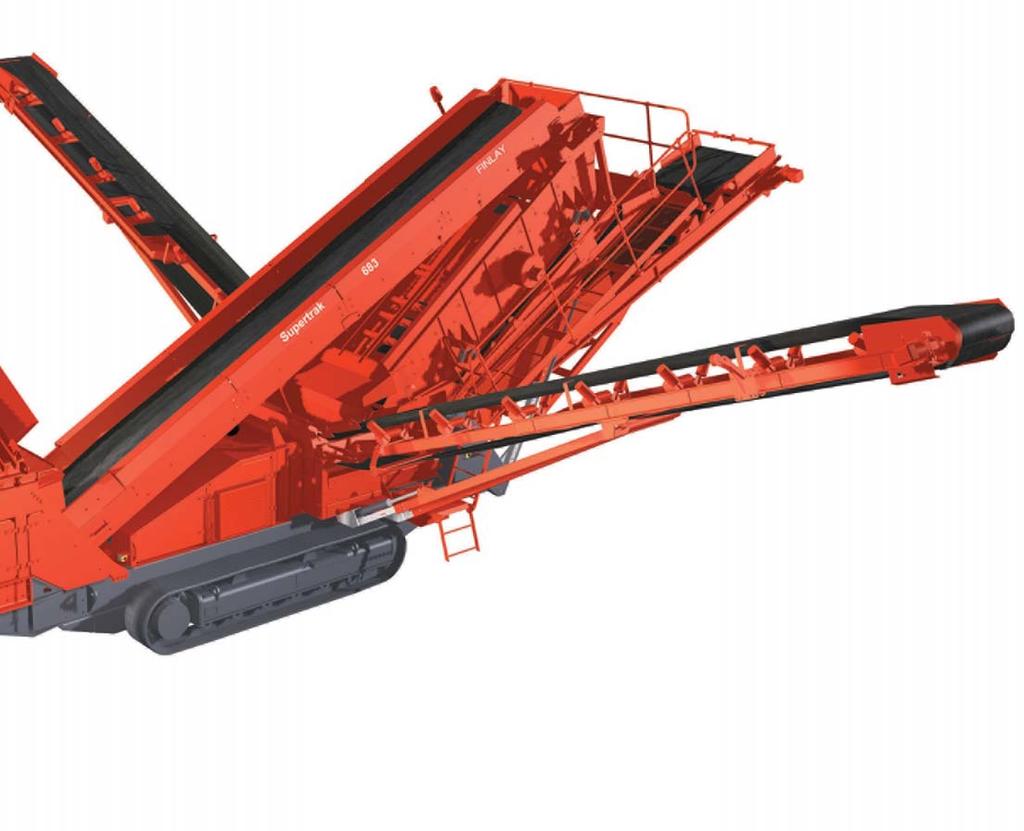 Main conveyor 1000mm (40 ) 3ply belt, EP400 Hydraulic drive with steel skirting 630cc/REV Motor Belt speed: