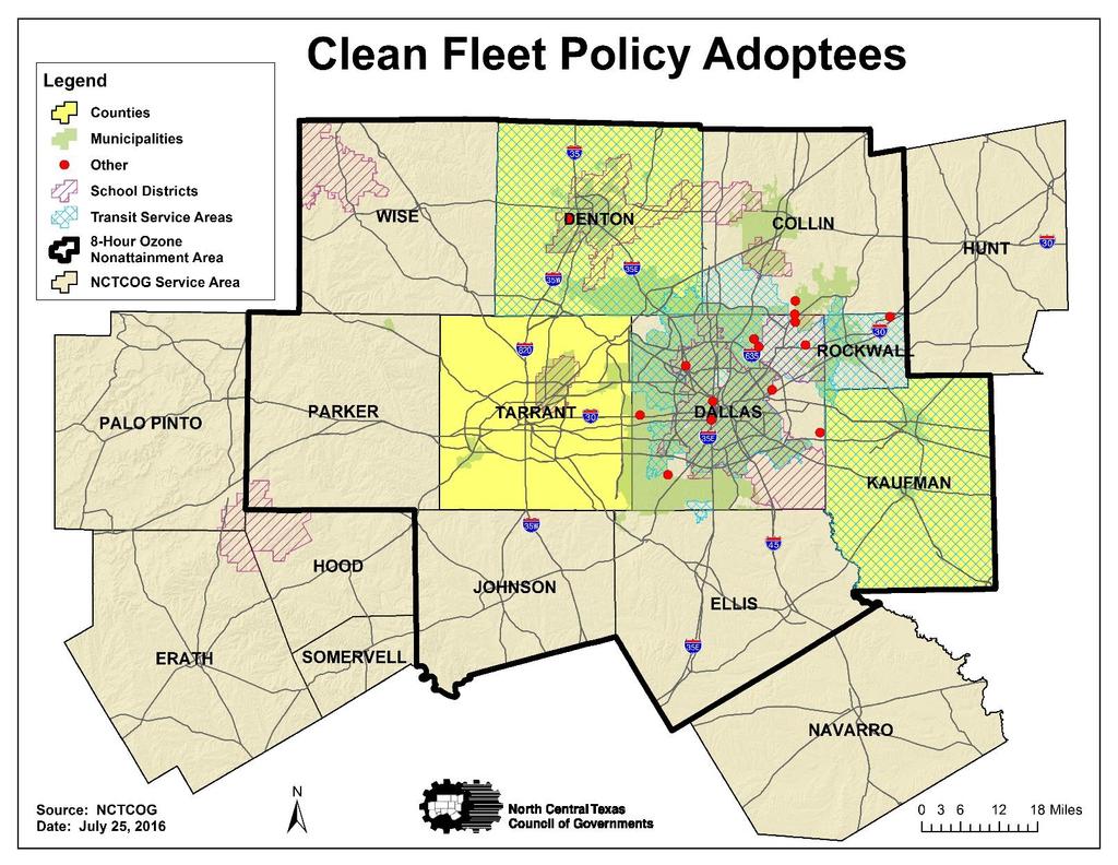 Clean Fleet Policy Adoptees Local Governments 32 Local Governments 10