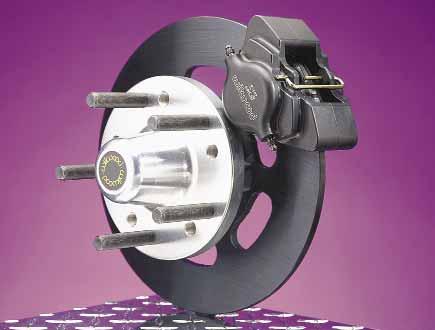 Requires welding of mount tabs on spindle for caliper bracket. KITS INCLUDE: Caliper with brake pads, hats, and rotor bolt kit. FRONT SPINDLE APPLICATIONS 140-3326-B ANGLIA, P&S SPINDLE MOUNT $481.