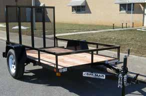 UTE SERIES SINGLE AND TANDEM AXLE UTILITY TRAILERS Standard Color 3 x2 Angle Main Frame 3 Channel Tongue 3 x2 Angle Cross Members 2 x2 Angle Top Rail 2 Pressure Treated Deck Tie Down Loops (4)