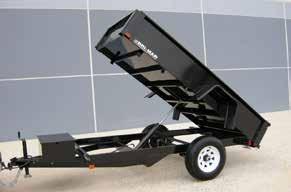 R SERIES SINGLE AND TANDEM AXLE DUMP TRAILERS Standard Color Optional Colors BLK Channel Main Frame 12 Gauge Floor 14 Gauge Sides Full Height Stake Pockets One-Piece Tailgate Bucher Power Unit Group