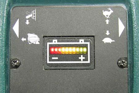 8. Drive Model: If the machine detects a fault, the battery meter will blink a fault code (See BATTERY METER LED FAULT CODES on page 29). 9.