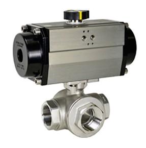 ir ctuated all Valves 3-Way T-Port Stainless Steel, ull ore 1/4 to 2 SRIS eatures ull Port 3-way T flow path irect mount valve with standard ISO5211 mount 316 stainless steel body, ball and stem