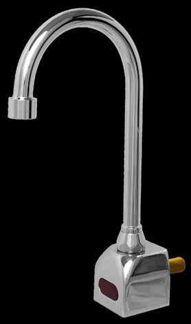 ISO 9001 Certified 6700C Series U.S. Patent 6192530B1 AC or Battery Powered Sensor Operated Faucet The 6700C Series faucet is a piston operated, wall mounted sensor faucet that provides a vandal
