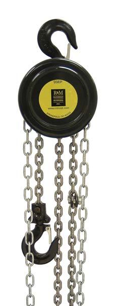 EZ Lift Manual Chain Hoists RM Series II Manual Chain Hoist 10 ft (3 m) standard lift. Hand chain is 2 ft (0.5 m) less than lift.