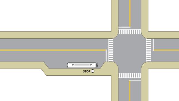 Additional Bus Stopping Zones Curb Modifications Affecting Bus Stop Configurations Bus Bay The bus bay is a location outside of the lane of traffic (also known as off-line) with respect to the