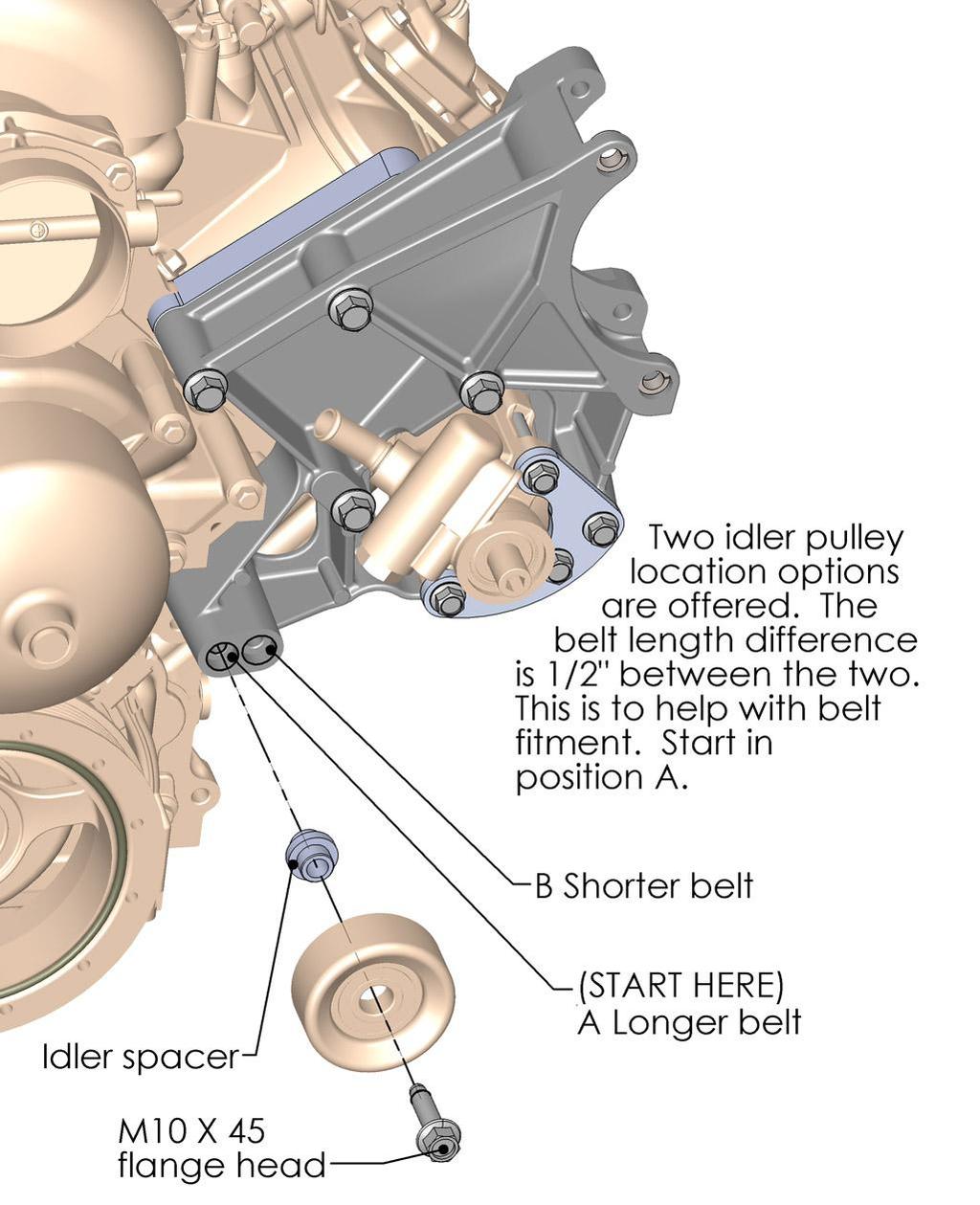 Idler Pulley Installation (position options): NOTE: