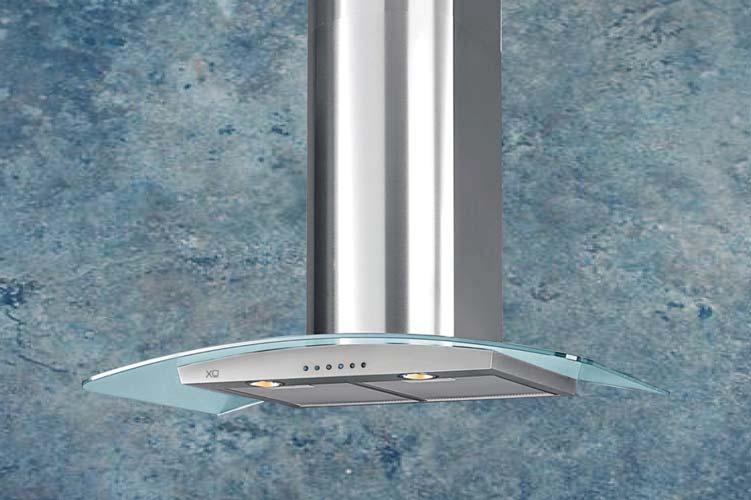 DEL XOM T H S M WALL CHIMNEY 30 36 1.8-6.5 600 M The XOM is a beautiful combination if arching glass and stainless steel.