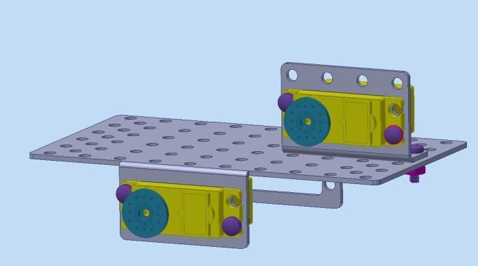 them to fitted parts. These parts (for example servo brackets or the demo-bot-base-plate) are then mounted to the robot itself.