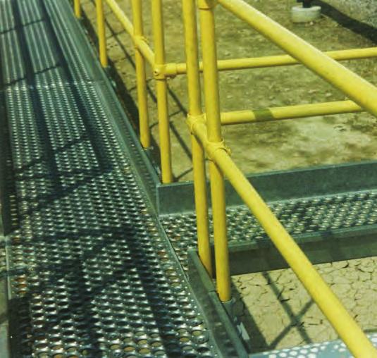 SAFETY-GRIP WALKWAY PRODUCT DESCRIPTION Safety-Grip Walkway is a one-piece metal plank grating manufactured by a cold forming process in the shape of an inverted channel.