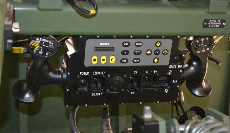 The latest version of the control panel for the Kusza system with two control handles held by the operator when shooting. Image Credit: M.