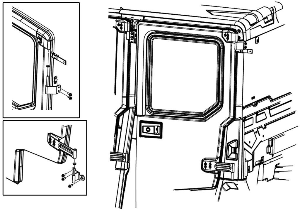 30. Open and close the front door and adjust the door latch and striker pin so the front door opens and closes smoothly. Check alignment of the front door and adjust as necessary. Figure 25. 31.